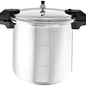 Mirro - 7114000221 Mirro 92122A Polished Aluminum 5 / 10 / 15-PSI Pressure Cooker / Canner Cookware, 22-Quart, Silver