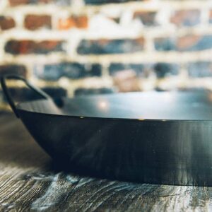 Matfer Bourgeat Black Carbon Steel Paella Pan, 15 3/4"