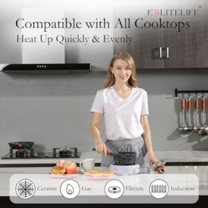 ESLITE LIFE 1.5 Quart Sauce Pan with Lid Nonstick Small Soup Pot, Compatible with All Stovetops (Gas, Electric & Induction), PFOA Free