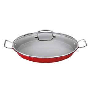 cuisinart asp-38cr 15-inch paella pan with lid, red