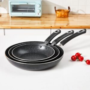 HooJay Nonstick Frying Pan Set-3-Pieces Skillet Set Induction Compatible,8 Inch,9.5 Inch and 11 Inch