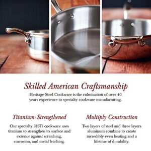 Heritage Steel 10.5 Inch Frying Pan | Made In USA | Titanium Series | 316Ti Skillet with Stay Cool Handle | Fully Clad Stainless Steel Pan with 5-Ply Construction | Induction Ready & Non Toxic