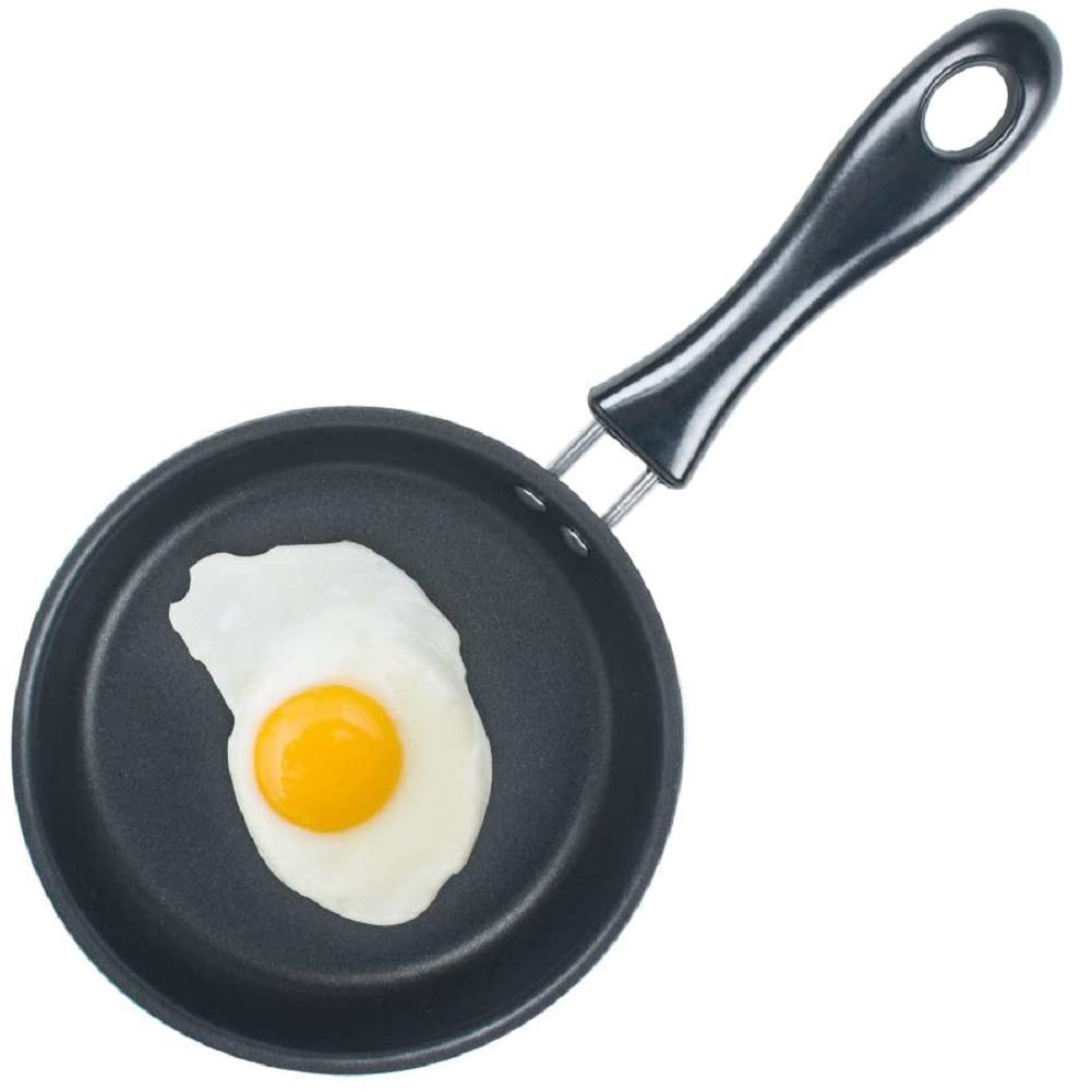 FveBzem Nonstick Frying Pan Round Egg Pan One Egg Fry Pan Egg Pancake Maker Omelet Mini Dishwasher Safe Cookware Small Egg Skillet, PFOA Free, 4.72 Inch(12cm)