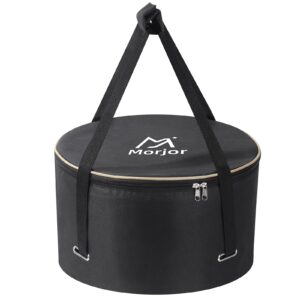 Morjor Dutch Oven Bag for 12 & 10 Inch Dutch Oven, Carry Bag with Extra Inner Crossed Straps & 2 Pockets