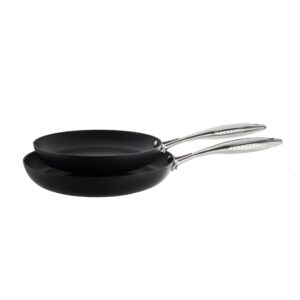 scanpan professional fry pan set - includes 9.5” & 11” fry pans - easy-to-use nonstick cookware - dishwasher, metal utensil & oven safe - made in denmark