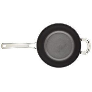 Rachael Ray Cook + Create Hard Anodized Nonstick Saucier Pan/Saucepan with Lid and Helper Handle, 4.5 Quart - Black