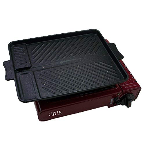 CHYIR Korean-style Non-stick Smokeless Rectangular Grill Pan Baking Tray Barbecue Hot Plate for Indoor Outdoor BBQ