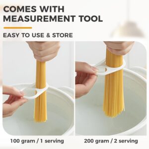 Microwave Pasta Cooker with Strainer, Food Grade Heat Resistant Pasta Boat Vegetable Steamer Spaghetti Noodle Cooker with Capacity Up to 5 Pound, No Mess, Sticking, or Waiting for Water to Boil