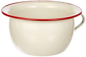 ibili chamber pot 3,5 l of enamelled steel in white/red, 24 x 24 x 5 cm