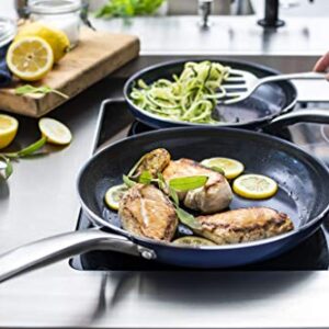 Blue Diamond Cookware Diamond Infused Ceramic Nonstick 11" Wok Pan, Induction, PFAS-Free, Dishwasher Safe, Oven Safe, Blue