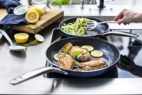 Blue Diamond Cookware Diamond Infused Ceramic Nonstick 11" Wok Pan, Induction, PFAS-Free, Dishwasher Safe, Oven Safe, Blue