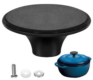 dutch oven knob replacement pot lid handle compatible with le creuset, aldi, lodge and other enameled dutch oven, black(1 set)