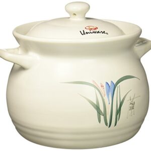 Uniware Heavy Duty Heat Proof Ceramic Pot, White, (4.3 Liter(8.6"D x 6.7"H /22cm D x 17CM H ))