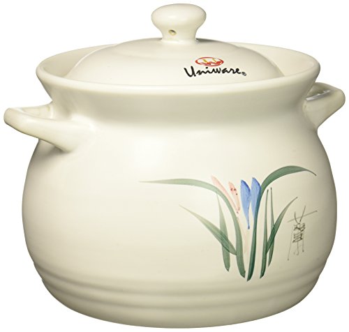 Uniware Heavy Duty Heat Proof Ceramic Pot, White, (4.3 Liter(8.6"D x 6.7"H /22cm D x 17CM H ))