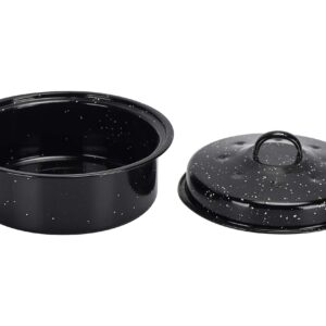 ENAMORY 3-QT Black Covered Round Roaster Pan