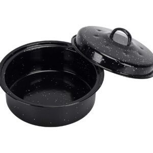 ENAMORY 3-QT Black Covered Round Roaster Pan