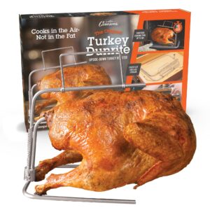 camerons turkey roaster - original upside down turkey dunrite stainless steel cooker - keeps juices inside meat, not outside the pan - great for cooking roasts & poultry dinners - barbecue grill gift