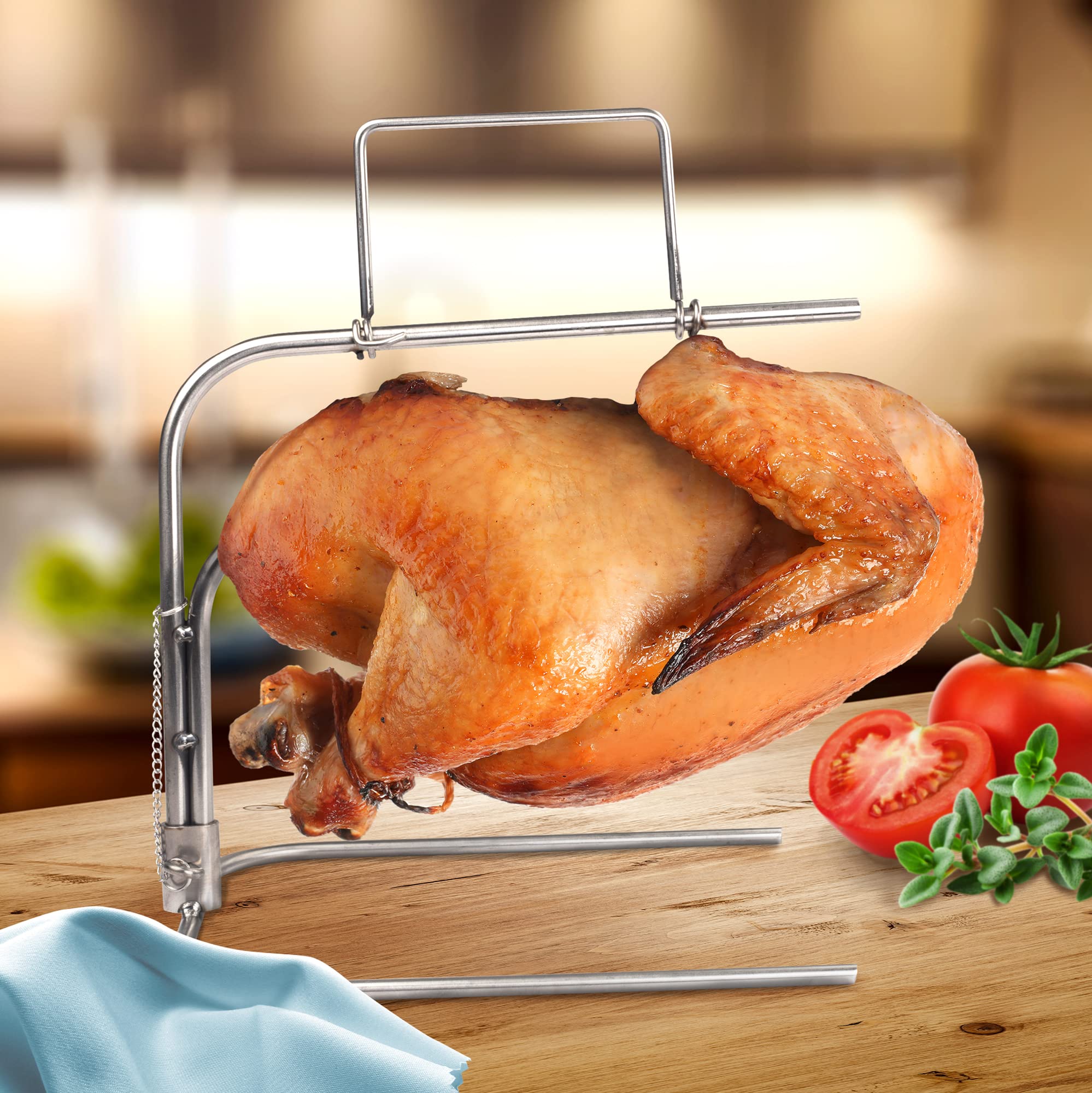 Camerons Turkey Roaster - Original Upside Down Turkey Dunrite Stainless Steel Cooker - Keeps Juices Inside Meat, Not Outside the Pan - Great for Cooking Roasts & Poultry Dinners - Barbecue Grill Gift