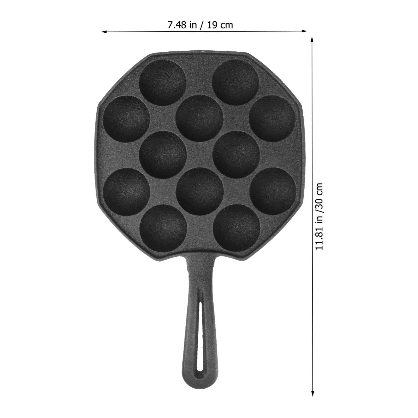 Cabilock Takoyaki Pan 12 Molds Takoyaki Maker Skillet Cast Iron Octopus Meat Ball Mold No- stick Baking Tray for Octopus Balls Pancake