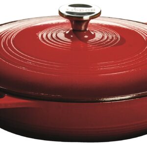 Lodge EC7D43 Enameled Cast Iron Dutch Oven, 7.5-Quart, Island Spice Red & EC3CC43 Enameled Cast Iron Covered Casserole, 3-Quart, Island Spice Red