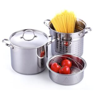 Cooks Standard Professional Stainless Steel Cookware Set 8PC, 8 PC, Silver & - 2568 Cooks Standard Classic 4-Piece 12 Quart Pasta Pot Cooker Steamer Multipots, Stainless Steel