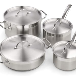 Cooks Standard Professional Stainless Steel Cookware Set 8PC, 8 PC, Silver & - 2568 Cooks Standard Classic 4-Piece 12 Quart Pasta Pot Cooker Steamer Multipots, Stainless Steel