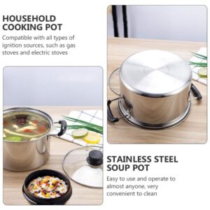 DOITOOL Pasta Pot Stainless Steel - 6in Small Stock Pot with Visual Lid - Nonstick Mini Cooking Pot Stew Pot with Two Handles for Boiling Soup, Noodles, Tea, Dishwasher Safe