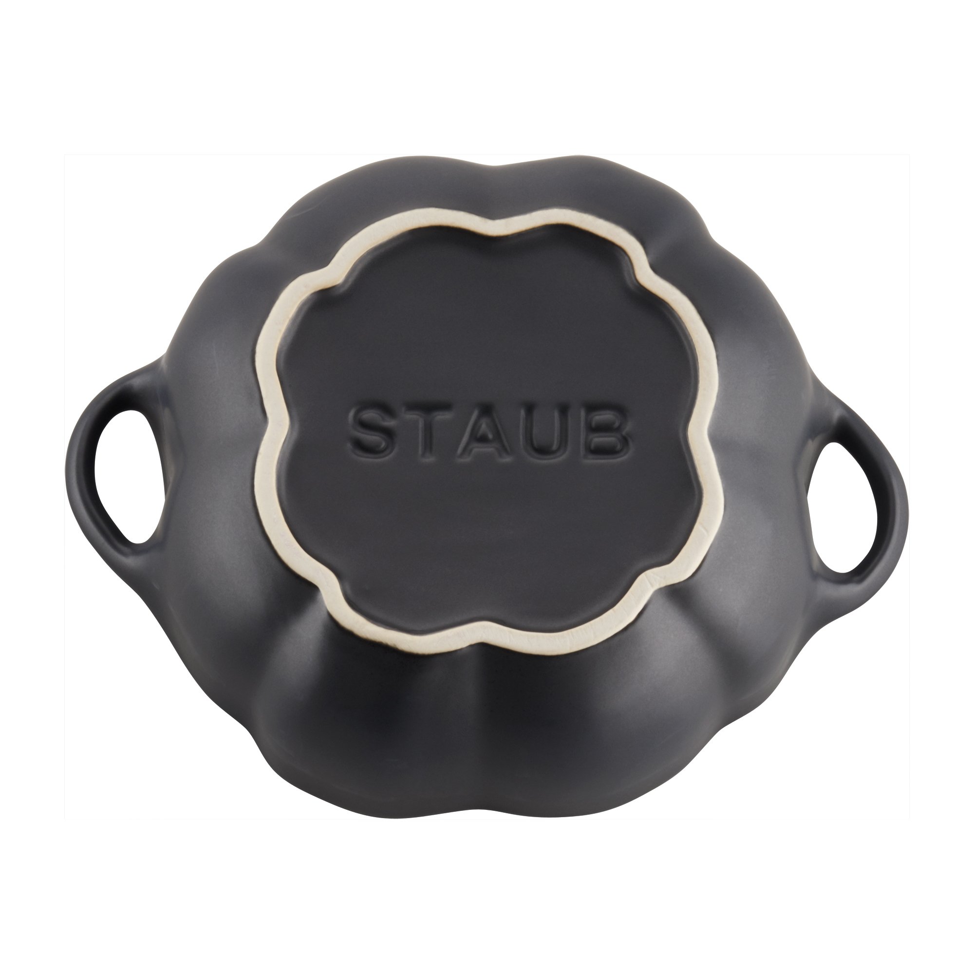 STAUB Ceramic 0.75-qt Petite Ceramic Pumpkin, Oven & Stove Safe up to 572°F, Pumpkin Dish, Ceramic Baking Dish, Candy Dish, Matte Black