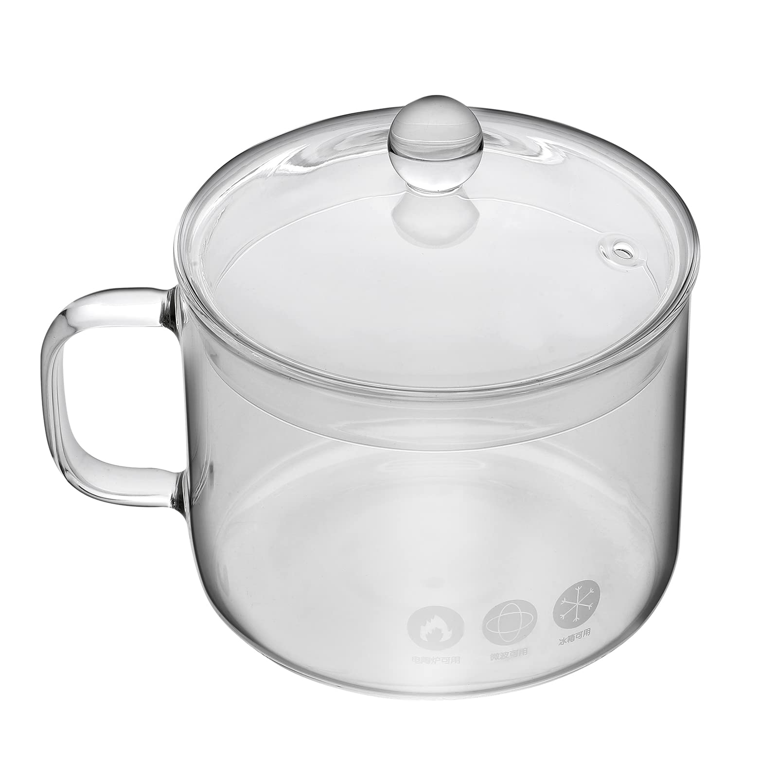 UPKOCH Glass Cooking Pot 50Oz Stovetop Pot Glass Saucepan with Cover Clear Simmer Pot Soup Pot with Lid for Pasta Noodle Milk Heat Resistant