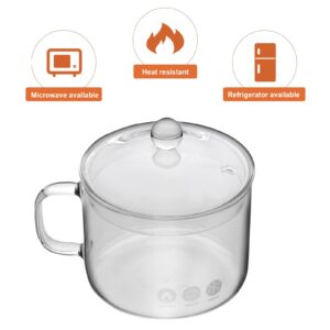 UPKOCH Glass Cooking Pot 50Oz Stovetop Pot Glass Saucepan with Cover Clear Simmer Pot Soup Pot with Lid for Pasta Noodle Milk Heat Resistant