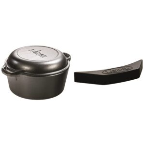 lodge cast iron serving pot and silicone assist handle holder bundle
