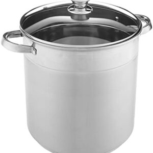 McSunley Stockpot with Encapsulated Bottom Base, 12 qt, Stainless Steel