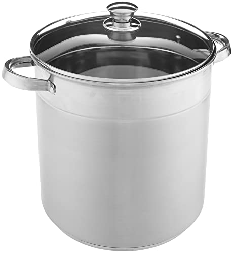 McSunley Stockpot with Encapsulated Bottom Base, 12 qt, Stainless Steel