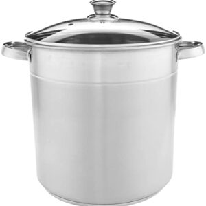 McSunley Stockpot with Encapsulated Bottom Base, 12 qt, Stainless Steel