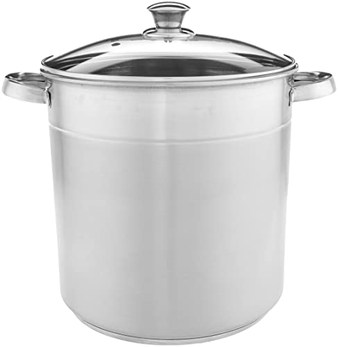 McSunley Stockpot with Encapsulated Bottom Base, 12 qt, Stainless Steel