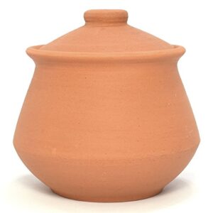ancient cookware, indian clay yogurt pot, small, 28 ounces