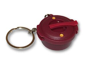tupperware (1 keychain microwave pressure cooker mini pill case gadget burgundy red