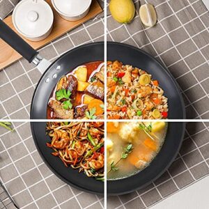 KAKULO 12 Inch Stir Fry Pan with Lid, Large Cooking Pan with Detachable Standing Handle - Induction Compatible