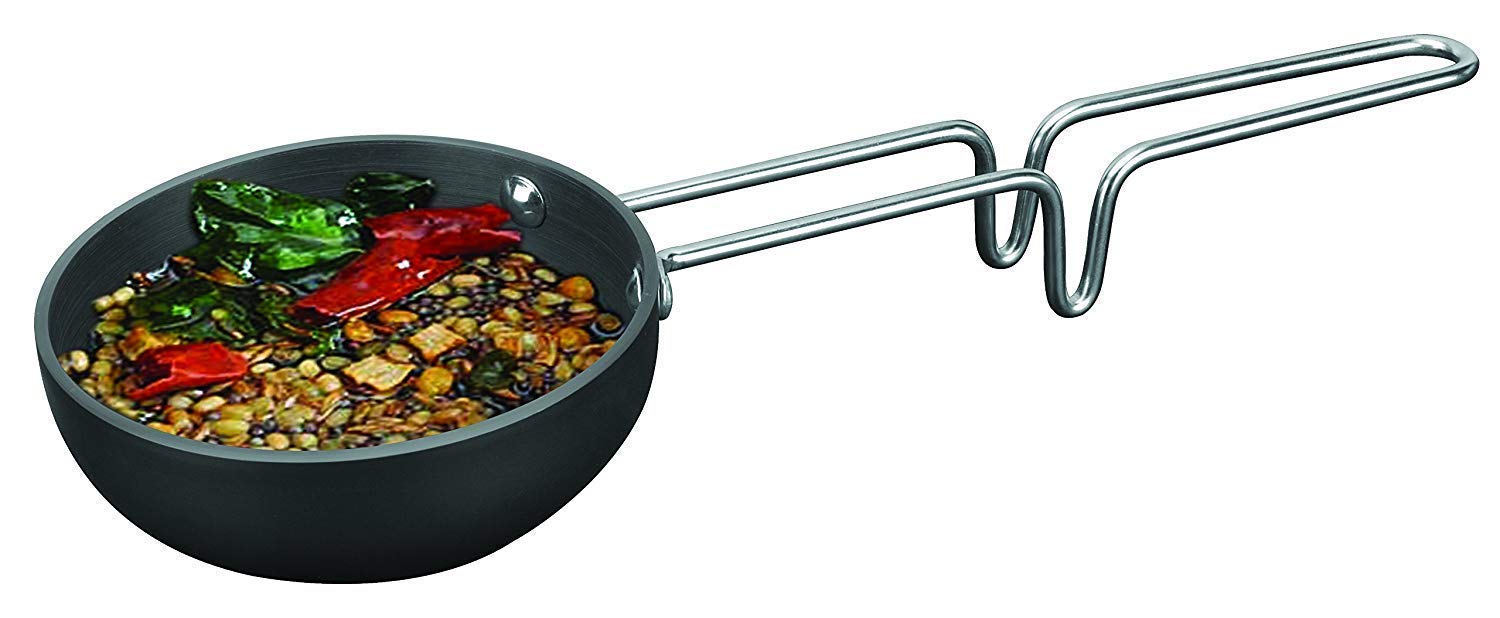 Non Stick Tadka Pan, Spice Roasting Pan/Vagharia with Long Handle, Non-stick Aluminium Tadka Frying Pan, Hard Anodized mini Fry Pan