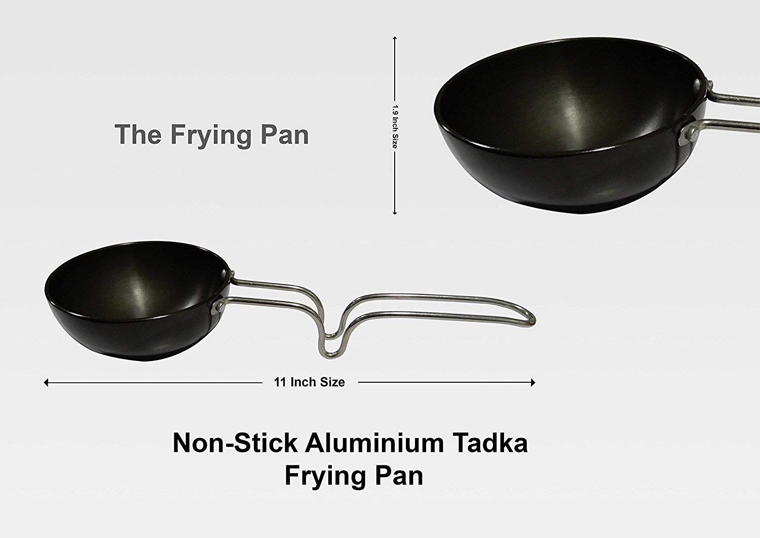 Non Stick Tadka Pan, Spice Roasting Pan/Vagharia with Long Handle, Non-stick Aluminium Tadka Frying Pan, Hard Anodized mini Fry Pan