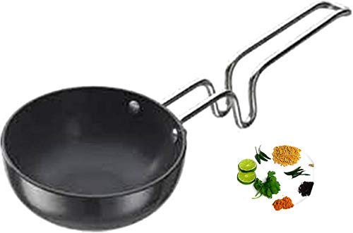 Non Stick Tadka Pan, Spice Roasting Pan/Vagharia with Long Handle, Non-stick Aluminium Tadka Frying Pan, Hard Anodized mini Fry Pan