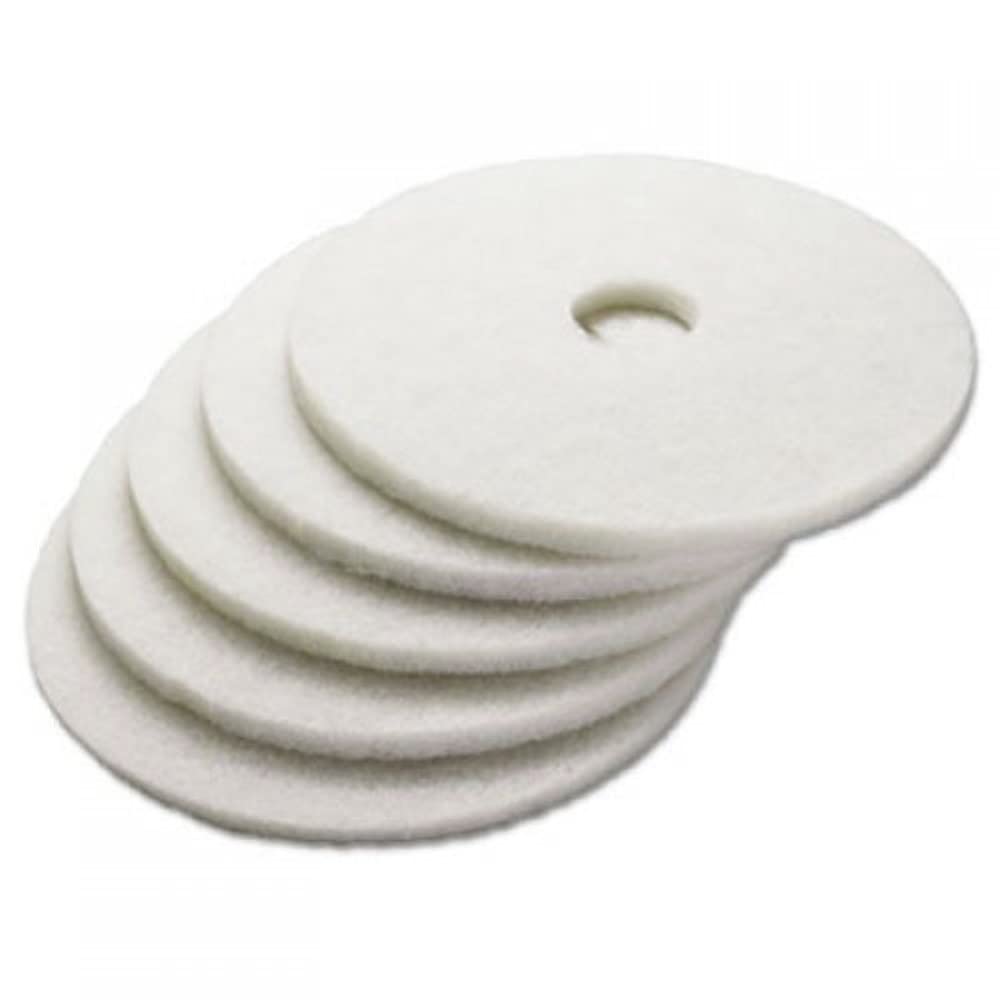 Boardwalk BWK4016WHI 16 in. Polishing Floor Pads - White (5/Carton)