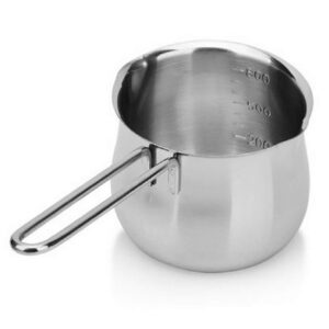 saucepan, stainless steel milk pan 12cm, soup pot for induction and oven, non stick milk pot, dishwasher safe cookware(sliver)