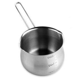 Saucepan, Stainless Steel Milk Pan 12cm, Soup Pot for Induction and Oven, Non Stick Milk Pot, Dishwasher Safe Cookware(Sliver)
