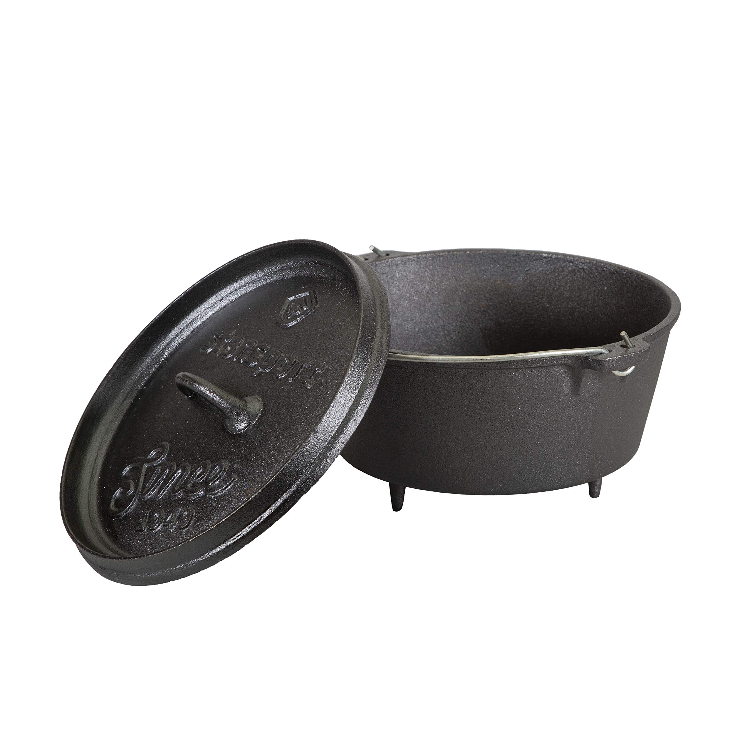 Stansport 4 QT Pre-Seasoned Cast Iron Dutch Oven with Legs (16021)