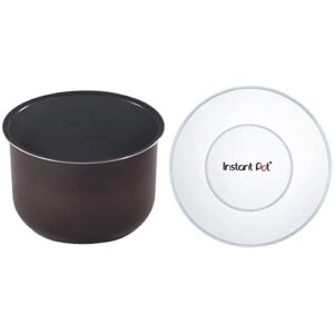 instant pot ceramic inner cooking pot 8-qt and instant pot silicone lid, 10.23-in, 8-qt pot lid