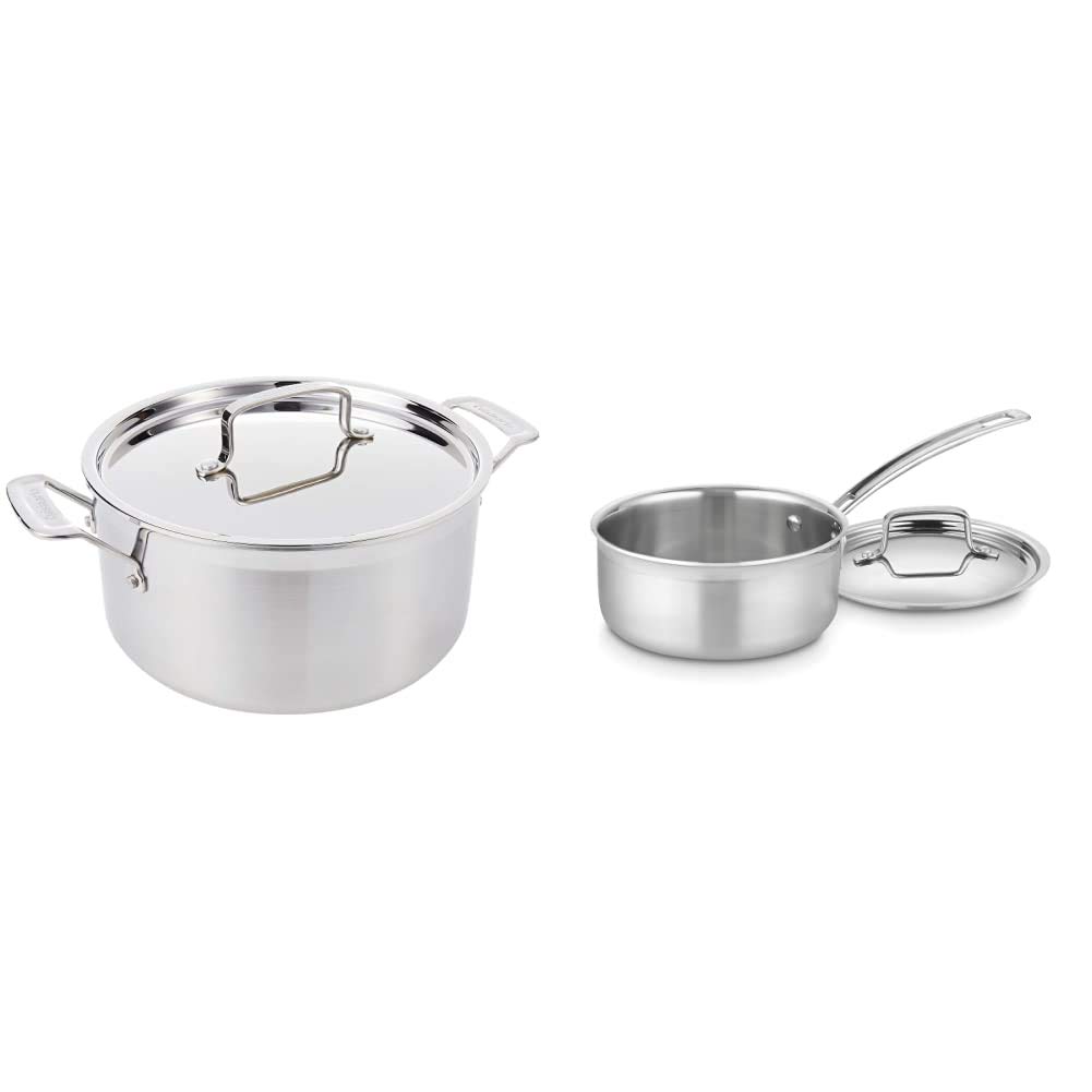 Cuisinart MultiClad Pro Stainless 6-Quart Saucepot with Cover & MultiClad Pro Stainless Steel 1-1/2-Quart Saucepan with Cover