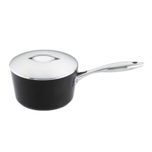 scanpan professional 1.25 qt saucepan with lid - easy-to-use nonstick cookware - dishwasher, metal utensil & oven safe - made in denmark