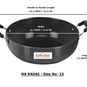 Satre Online and Marketing Hindalco Aluminium Kadai,Cookware Pan Size No-12, 3 mm,Aluminium Kadai,Kadhai Pan,Frying Pan