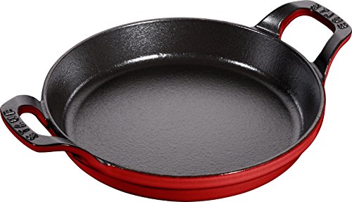 Staub 40509-895 Round Stackable Dish, Cherry, 7.9 inches (20 cm), Enameled Iron Gratin Dish